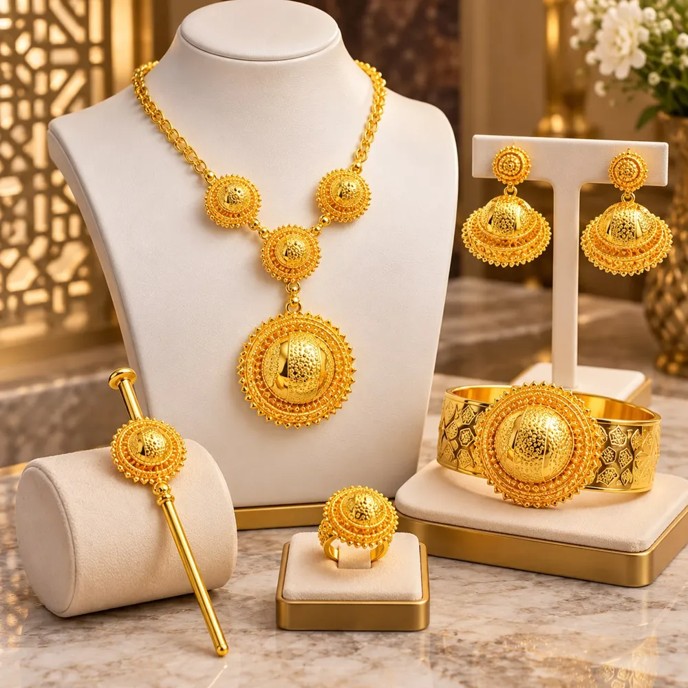 Habesha gold-look jewellery set